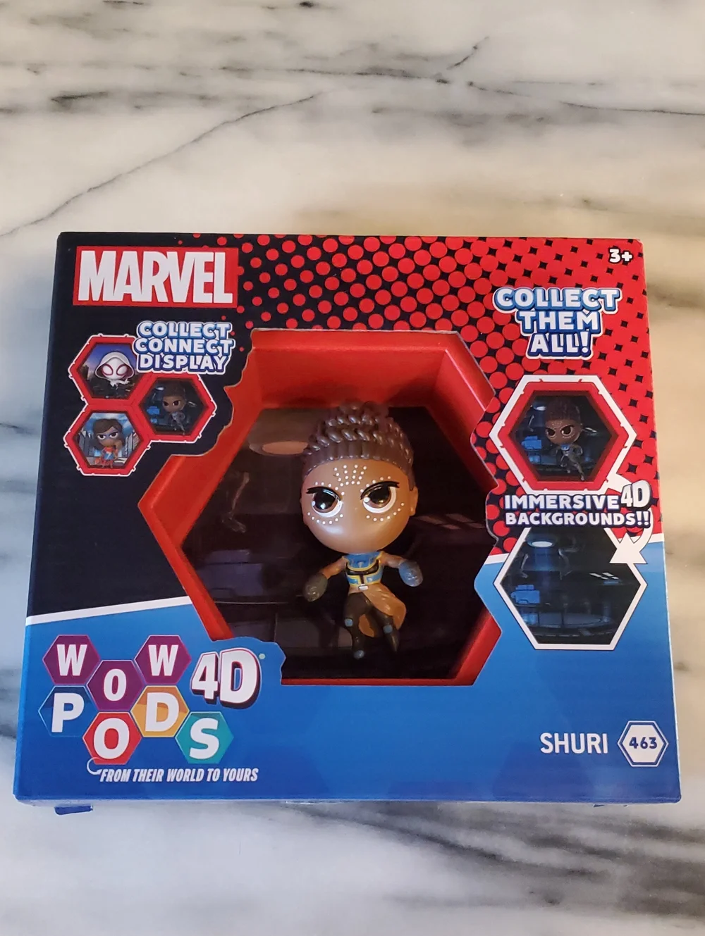 Marvel Shuri Wow Pods 4D Figure - Blue and Red Box